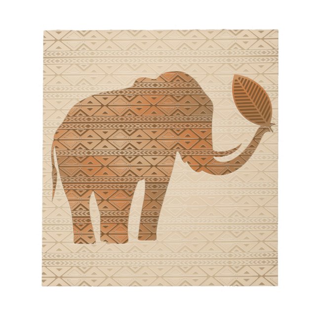 Elephant Tribal Art Design Anteckningsblock (Framsida)