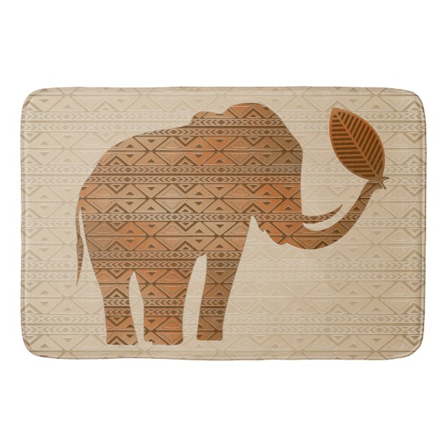 Elephant Tribal Art Design Badrumsmatta (Framsidan)
