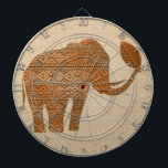 Elephant Tribal Art Design Darttavla<br><div class="desc">African Elephant Shape Tribal African Decorative Art Design,  som ursprungligen tillverkades av Vector Technique och sedan omarbetades till Digital Art Technique Copyright BluedarkArt TheCHameleonArt.</div>