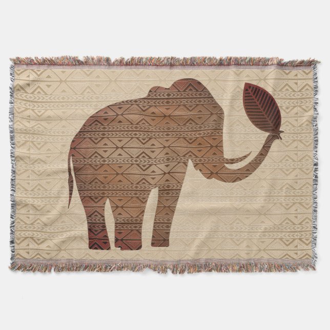 Elephant Tribal Art Design Filt (Framsidan)