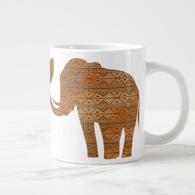 Elephant Tribal Art Design Jumbo Mugg (Höger)