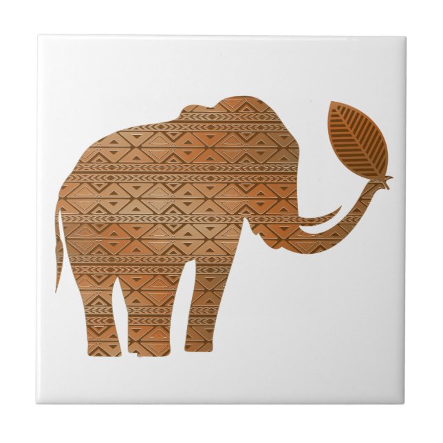 Elephant Tribal Art Design Kakelplatta (Framsidan)