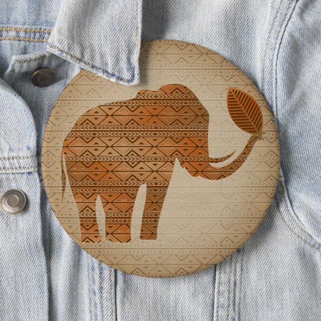 Elephant Tribal Art Design Knapp (In Situ)