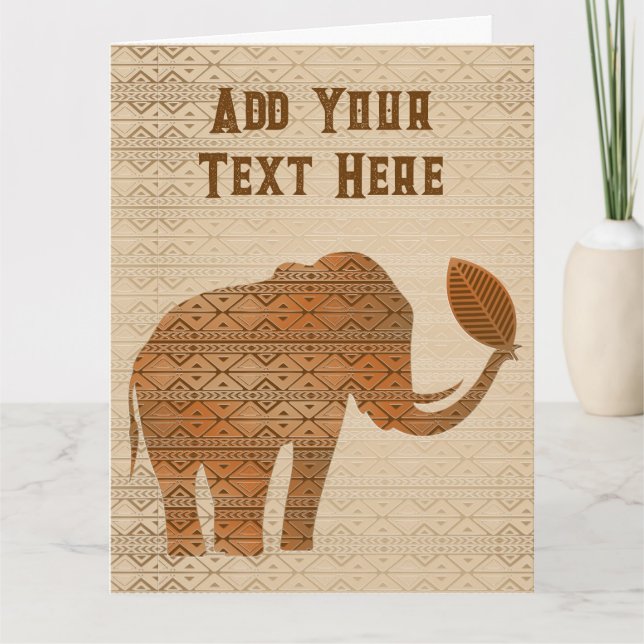 Elephant Tribal Art Design Kort (Framsida)