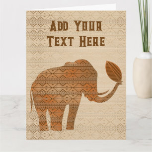Elephant Tribal Art Design Kort