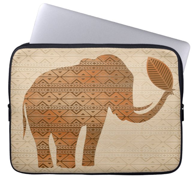 Elephant Tribal Art Design Laptop Fodral (Framsidan)