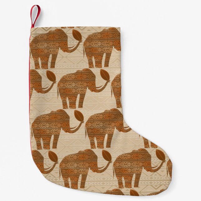 Elephant Tribal Art Design Liten Julstrumpa (Framsidan)
