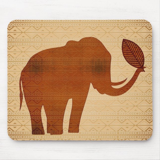 Elephant Tribal Art Design Mousepads Musmatta (Framsidan)