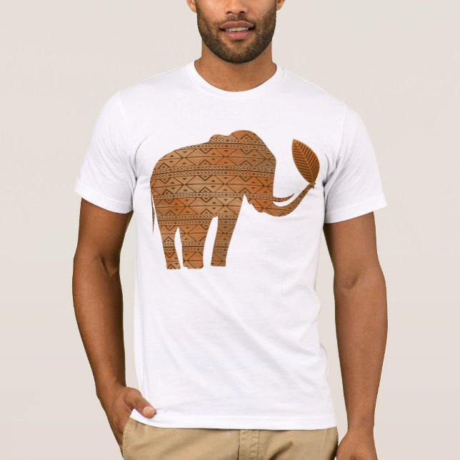 Elephant Tribal Art Design T Shirt (Framsida)