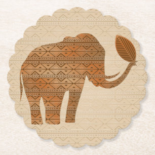 Elephant Tribal Art Design Underlägg Papper
