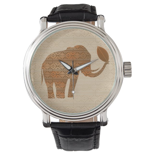Elephant Tribal Art Design Watches Armbandsur (Framsida)