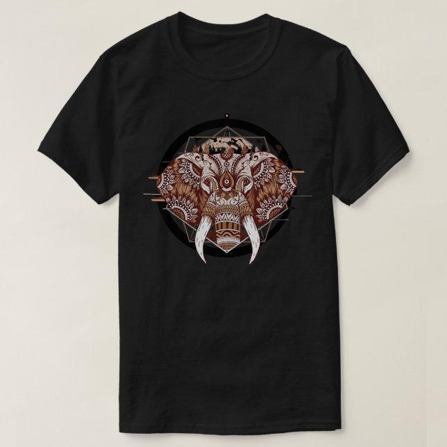 Elephant Tribal Indian Elephant Mandala Tribal Art T Shirt (Design framsida)