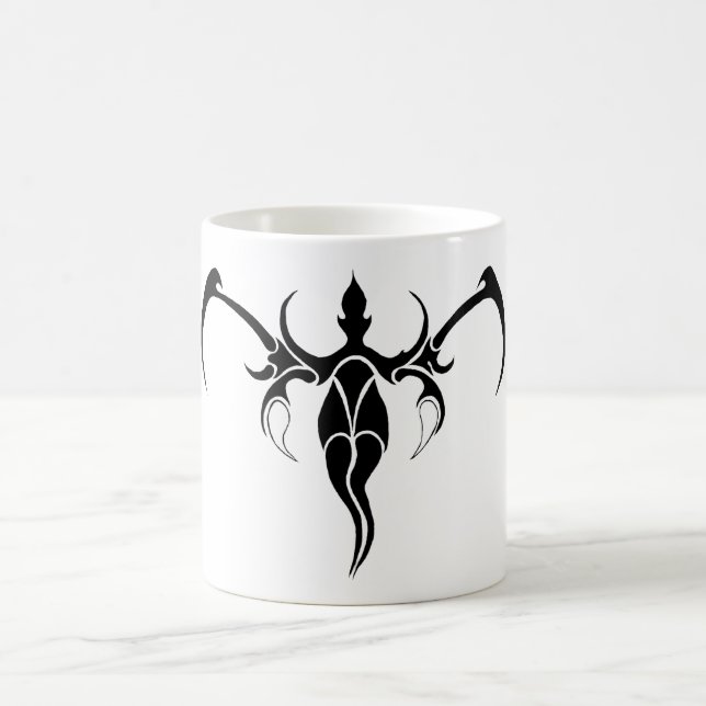 Elephant Tribal Tattoo - Black and white Kaffemugg (Center)