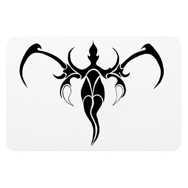 Elephant Tribal Tattoo - Black and white Magnet (Horisontell)