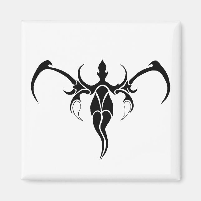 Elephant Tribal Tattoo - Black and white Magnet (Framsidan)