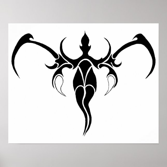 Elephant Tribal Tattoo - Black and white Poster (Framsidan)