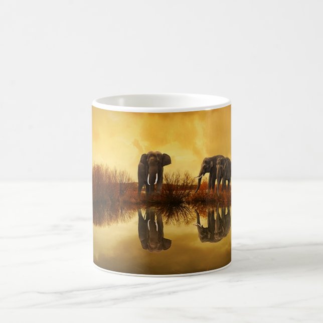 Elephant Trio Wildlife Coffee Mugg (Center)