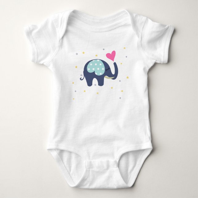 Elephant tryckt t shirt (Framsida)
