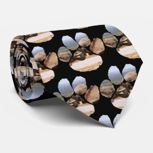 Elephant Tug of Krig Footprint Neck Tie Slips