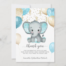 Elephant Turquiose Balloons Baby Shower Tack