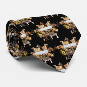 Elephant Tussle Wildlife Ram Neck Tie Slips