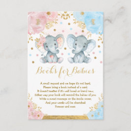 Elephant Twillingar Blue Rosa Blommigt Bokar för S Tilläggskort