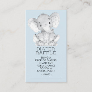 Elephant Twin Boys Baby Shower Diaper Raffle Bilje Tilläggskort