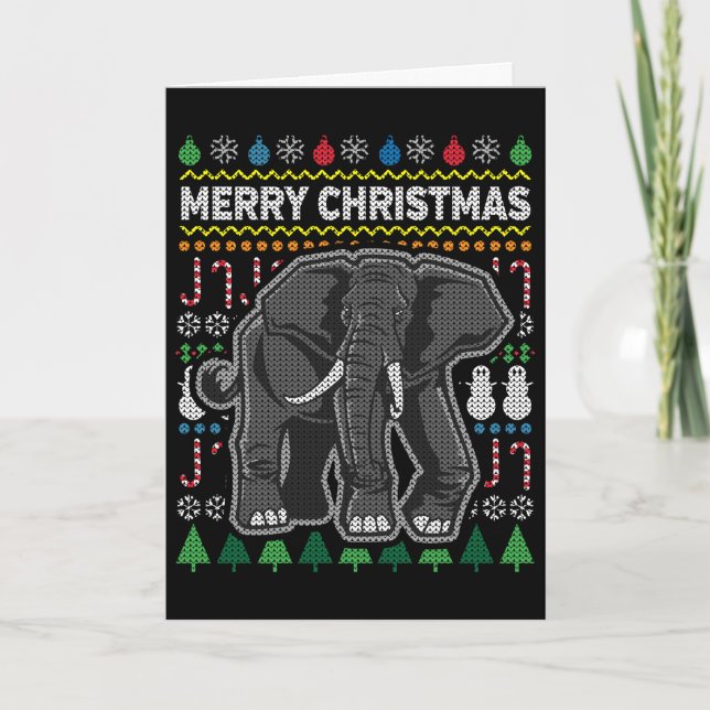 Elephant Ugly jul Sweater Wildlife Series Helgkort (Framsida)