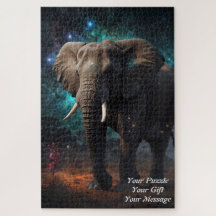 Elephant under Starry Himmel