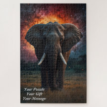 Elephant under Starry Himmel