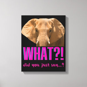 Elephant, vad sa du? canvastryck