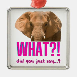 Elephant, vad sa du? julgransprydnad metall