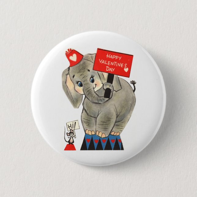 Elephant Valentine Card Knapp (Framsida)