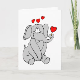 Elephant Valentine Helgkort