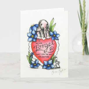 Elephant Valentine Helgkort