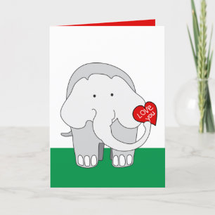 Elephant Valentine Kort