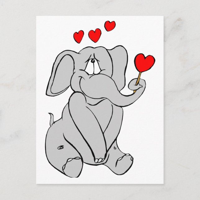 Elephant Valentine vycard Helg Vykort (Framsida)