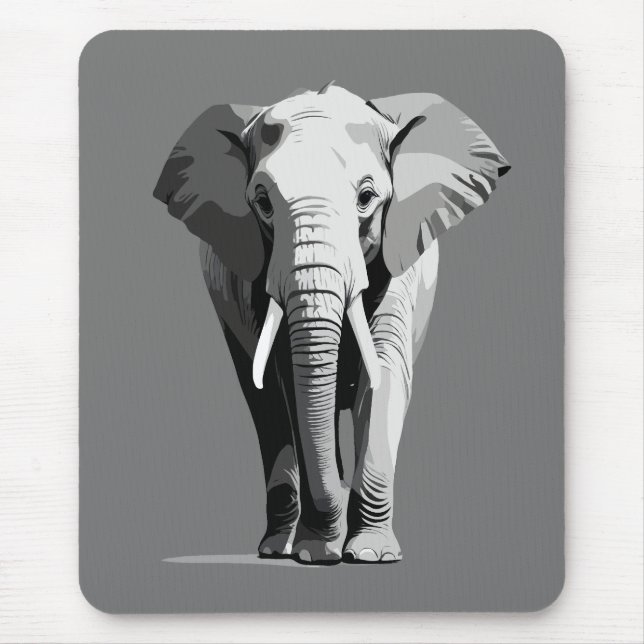 Elephant Vector Art Illustration Black and White Musmatta (Framsidan)