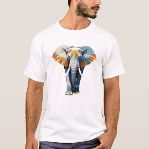 Elephant Vector Art med Vibrant Färg T Shirt