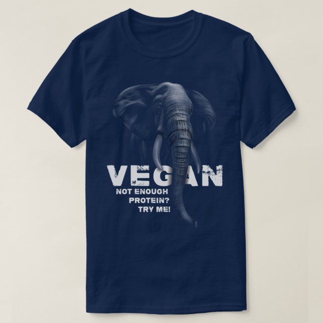 Elephant Vegan Workout Wfpb Clothing Vegan Protein T Shirt (Design framsida)
