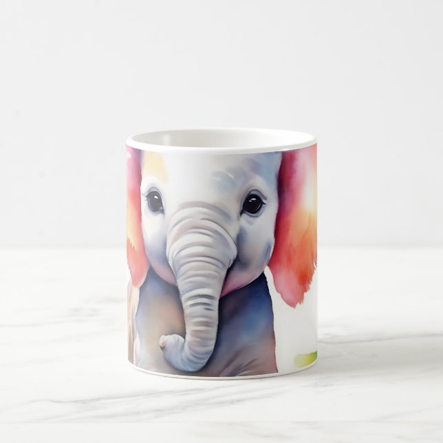 Elephant Vibrant Watercolor Kaffemugg (Center)