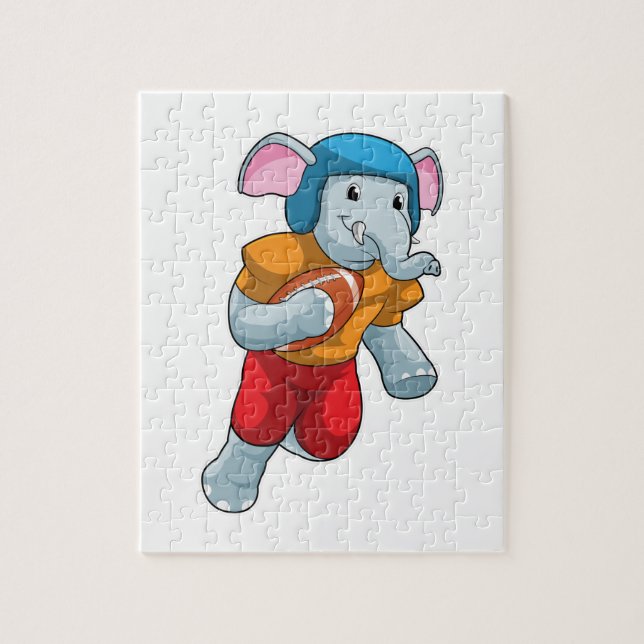 Elephant vid fotbollssportar pussel (Vertikal)