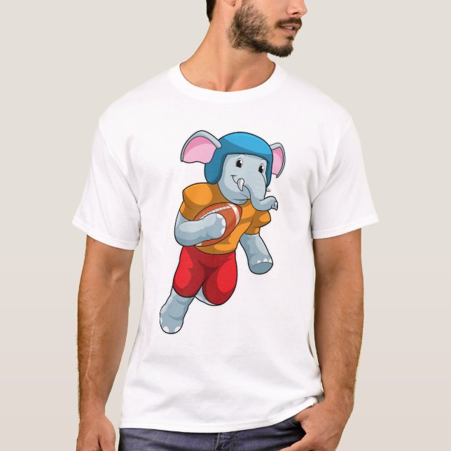 Elephant vid fotbollssportar t shirt (Framsida)
