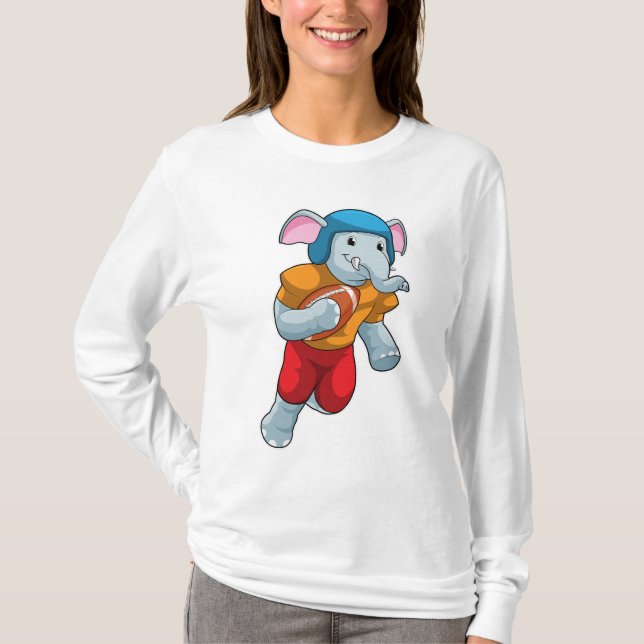 Elephant vid fotbollssportar t shirt (Framsida)