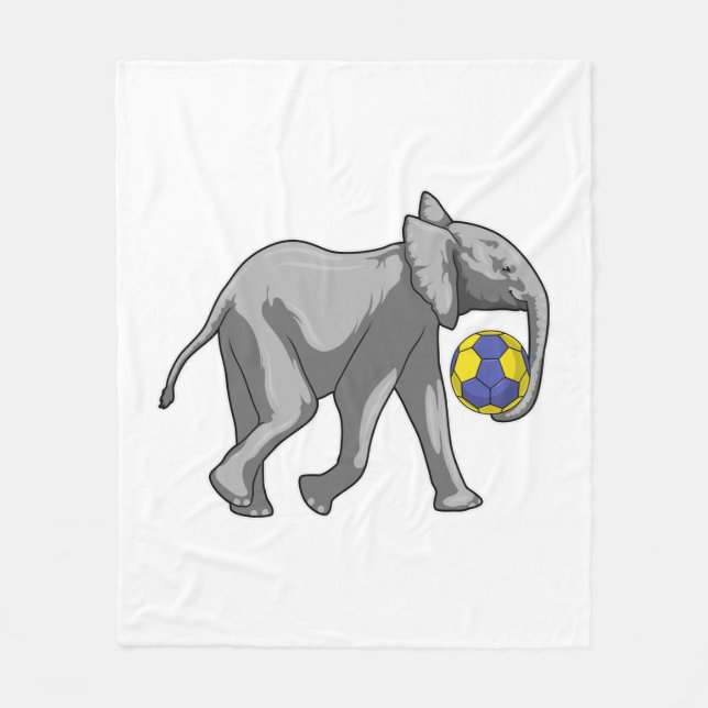 Elephant vid Handball Sports Fleecefilt (Framsidan)