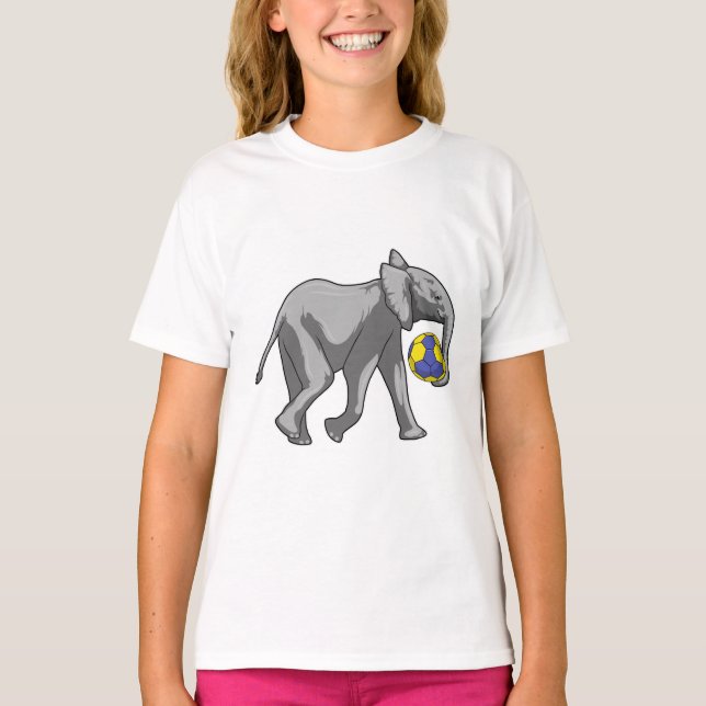 Elephant vid Handball Sports T Shirt (Framsida)
