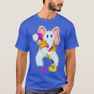 Elephant vid Hockey med Hockey fladdermus T Shirt