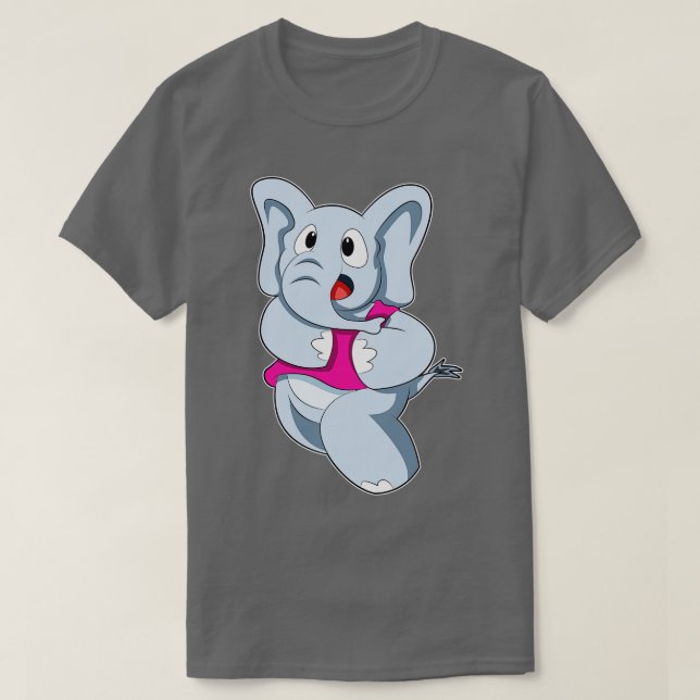 Elephant vid löpning 2 t shirt (Design framsida)
