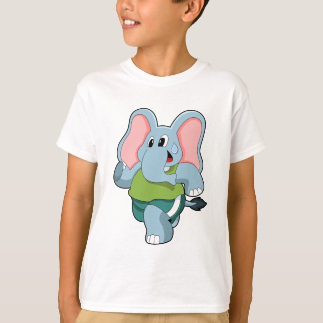 Elephant vid Running T Shirt (Framsida)