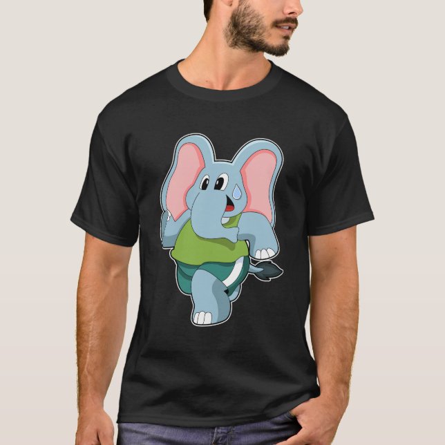 Elephant vid Running T Shirt (Framsida)